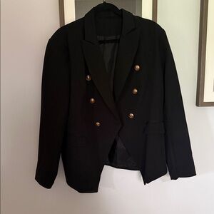 Black Double-Breasted Women's Blazer